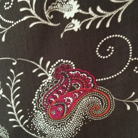 Maxi skirt long brown with magenta & cream accents - Picture 2 of 3